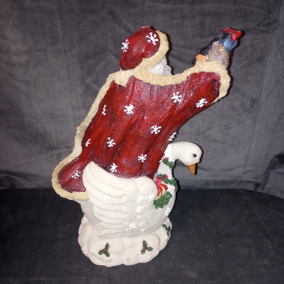 Santa Riding Goose Resin Decoration 11 in Tall EUC - Picture 4 of 6